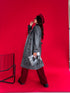 "RECORD OX88" leather imitation trench coat - GRAPHITE GREY